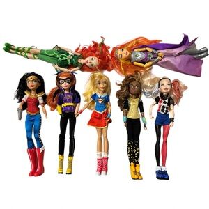 Lot Of 7 DC SUPER HERO GIRLS With Accessories Mattel 12” Doll Action Figures